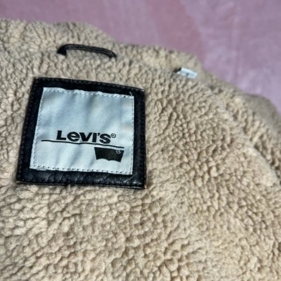 Levis Faux Leather Small Zip Up Jacket - Picture 7 of 9
